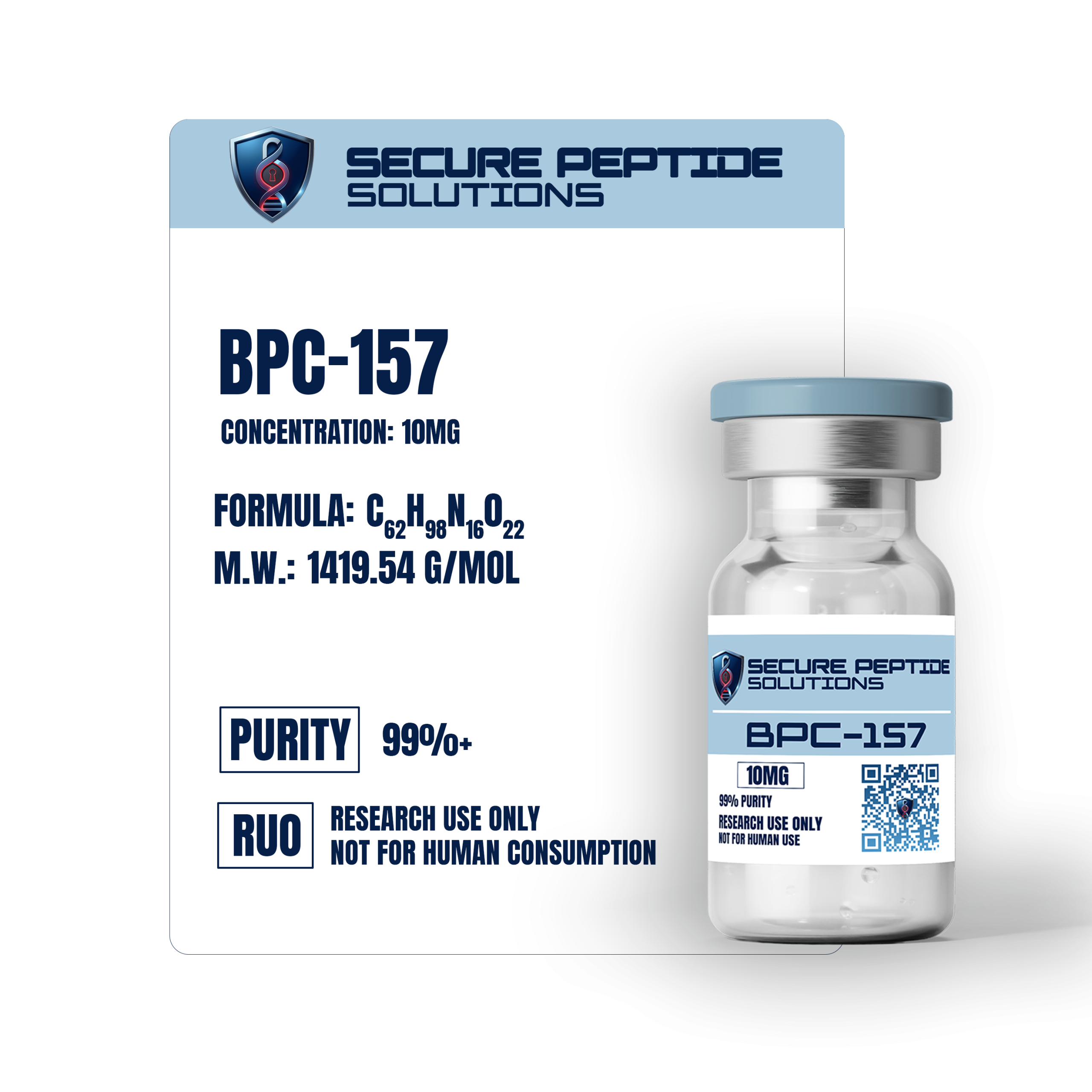BPC-157 (Body Protection Compound) – Lyophilized Peptide – 10mg - Image 2