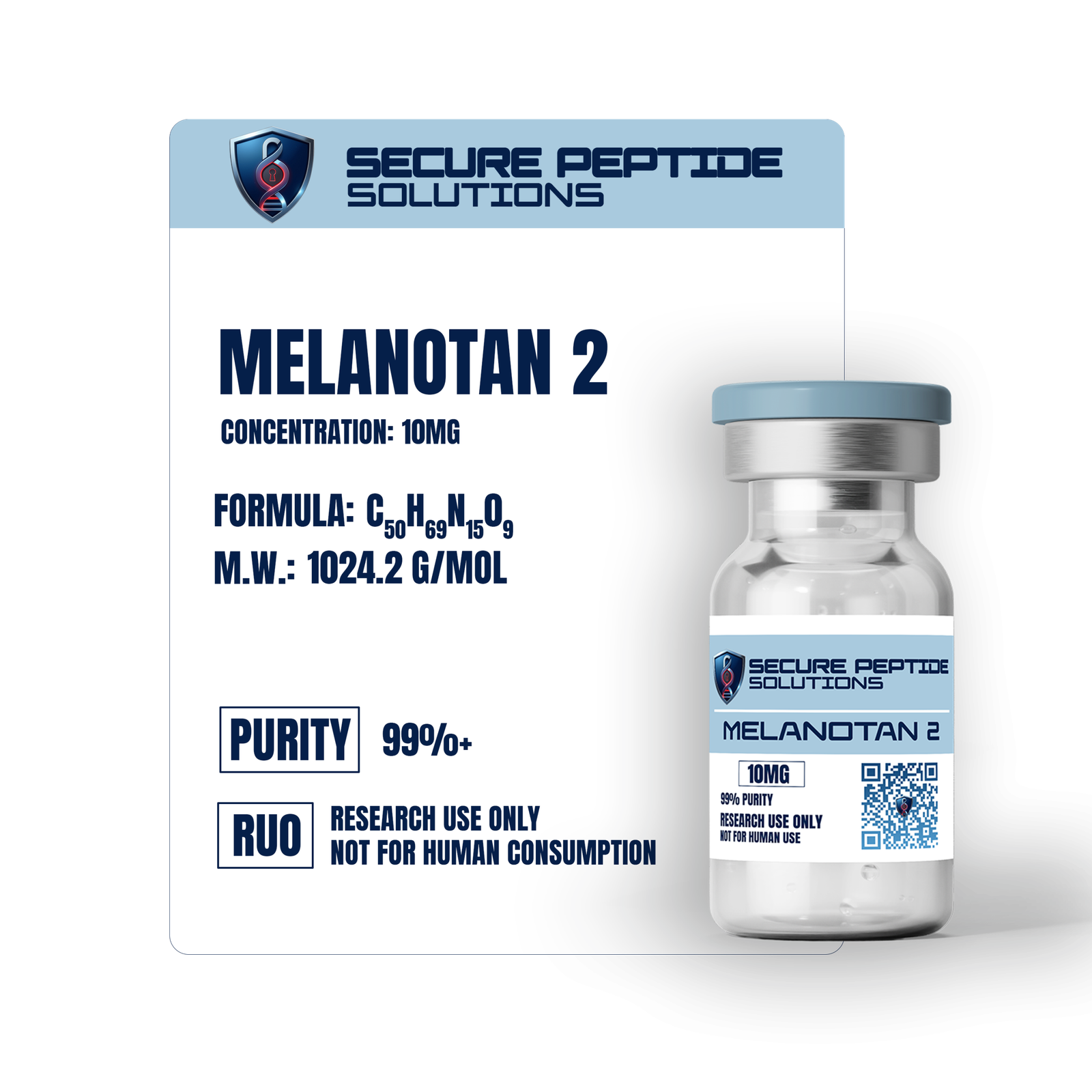 Melanotan 2 (Cyclic Alpha-MSH Analog) – Lyophilized Peptide – 10mg - Image 2
