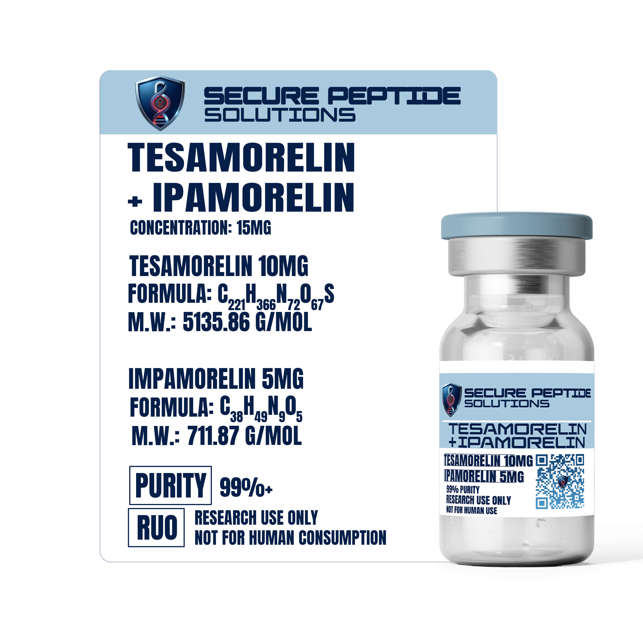 Tesamorelin 10mg + Ipamorelin 5mg Blend (15mg) – Dual GH Secretagogue Stack - Image 2